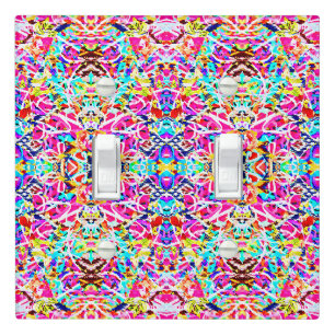 Cute colorful abstract design light switch cover