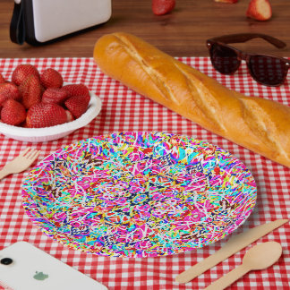 Cute colorful abstract design paper plates
