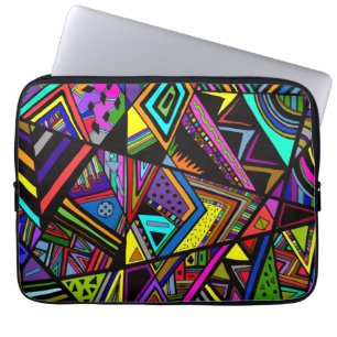 Cute colorful abstract drawing patterns design laptop sleeve