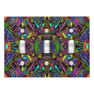 Cute colorful abstract drawing patterns design light switch cover