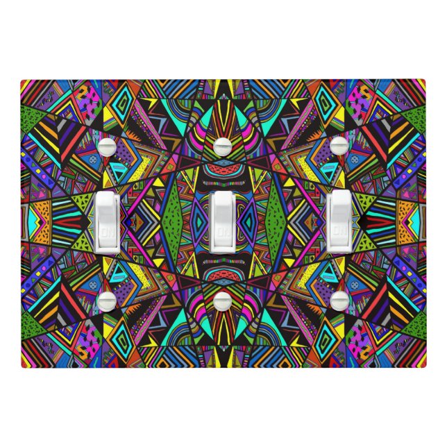 Cute colorful abstract drawing patterns design light switch cover (In Situ)