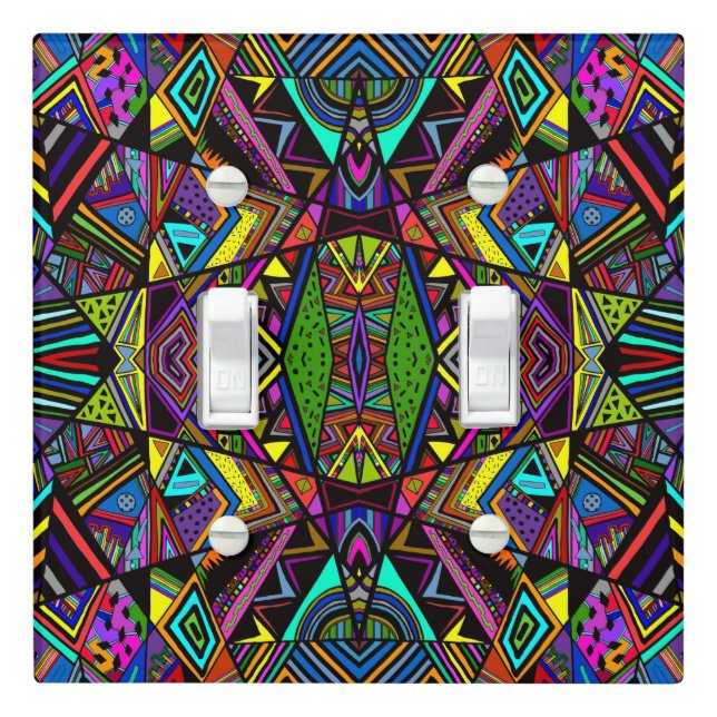 Cute colorful abstract drawing patterns design light switch cover (In Situ)
