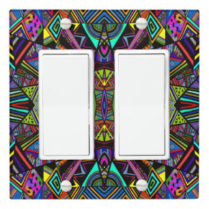 Cute colorful abstract drawing patterns design light switch cover