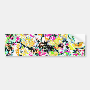 Cute colorful abstract floral bumper sticker