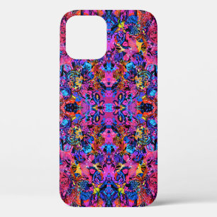 Cute colorful abstract floral patterns iPhone 12 pro case