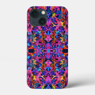 Cute colorful abstract floral patterns iPhone 13 mini case