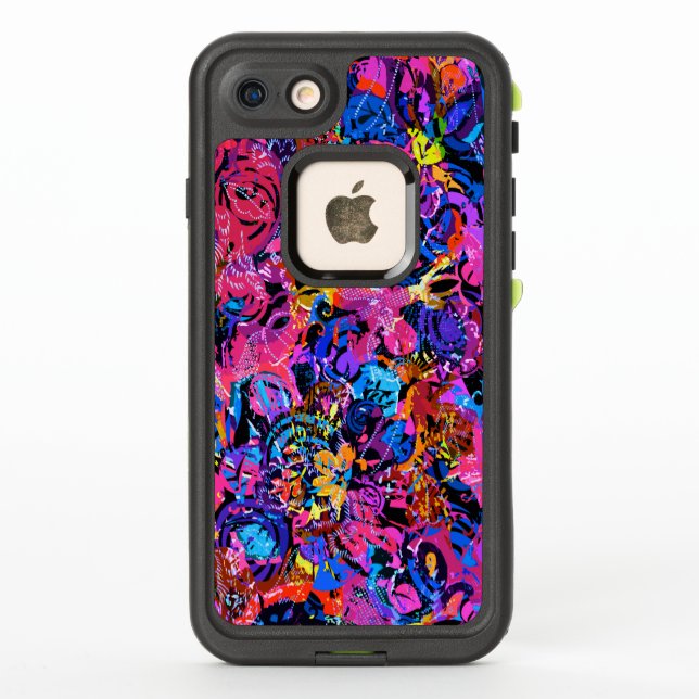 Cute colorful abstract floral patterns LifeProof iPhone case (Back)