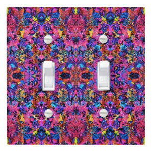 Cute colorful abstract floral patterns light switch cover