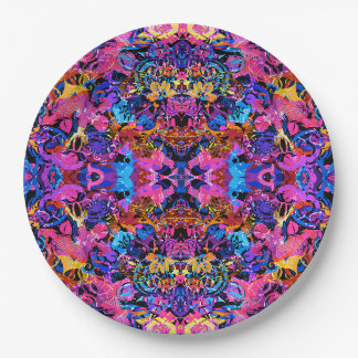 Cute colorful abstract floral patterns paper plates