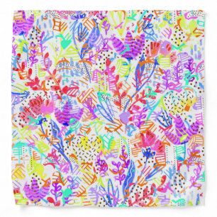 Cute colorful abstract flowers patterns bandana