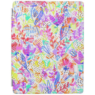 Cute colorful abstract flowers patterns iPad smart cover