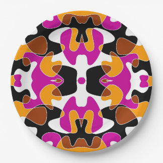 Cute colorful abstract fluid background design paper plates