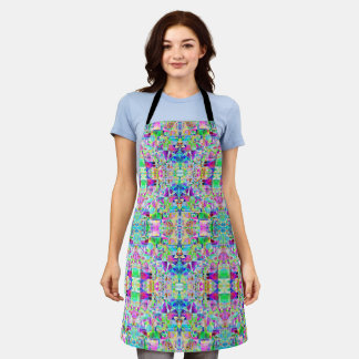 Cute colorful abstract geometric fragments design apron