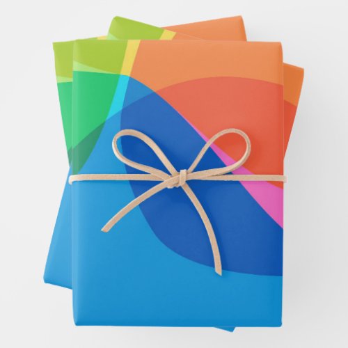 Cute Colorful Abstract Geometric Rainbow  Wrapping Paper Sheets