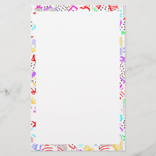 Cute colorful abstract hearts stationery