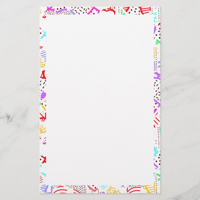 Cute colorful abstract hearts stationery (Front)