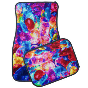 Cute colorful abstract jewelry texture car floor mat