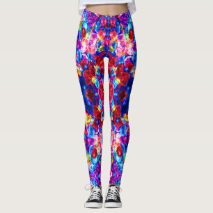 Cute colorful abstract jewelry texture leggings