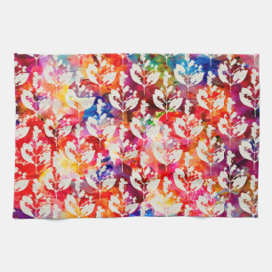 Cute colorful abstract leaves patterns towel