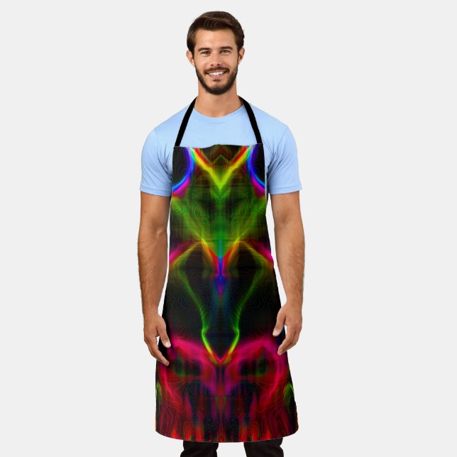 Cute colorful abstract lines  apron (Worn)