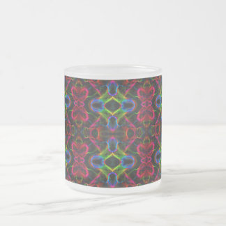 Cute colorful abstract lines frosted glass coffee mug