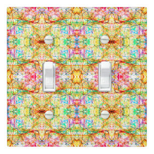 Cute colorful abstract lines light switch cover