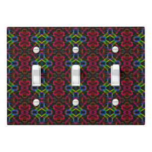 Cute colorful abstract lines light switch cover