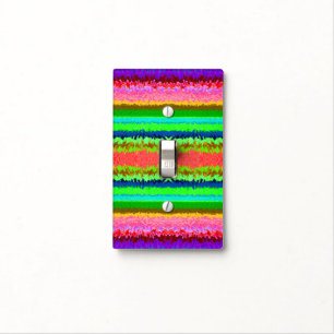 Cute colorful abstract lines light switch cover