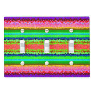 Cute colorful abstract lines light switch cover