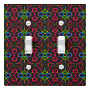 Cute colorful abstract lines light switch cover