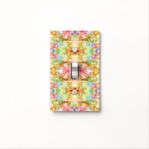Cute colorful abstract lines light switch cover