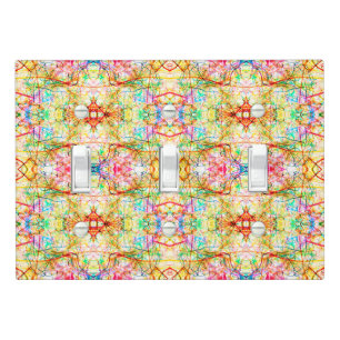 Cute colorful abstract lines light switch cover