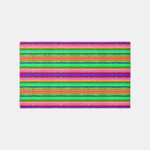 Cute colorful abstract lines outdoor rug