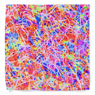 Cute colorful abstract lines painting bandana