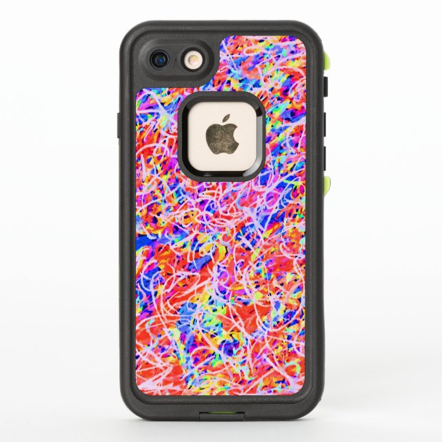 Cute colorful abstract lines painting LifeProof iPhone case (Back)