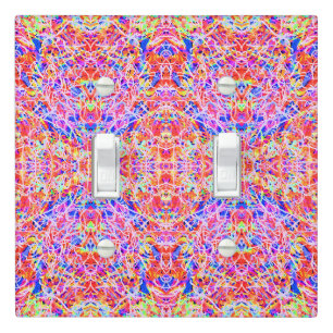 Cute colorful abstract lines painting light switch cover