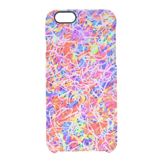Cute colorful abstract lines painting uncommon iPhone case (Back)