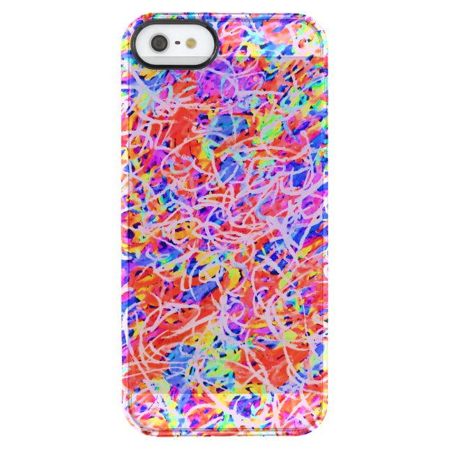 Cute colorful abstract lines painting uncommon iPhone case (Back)