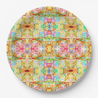 Cute colorful abstract lines paper plates