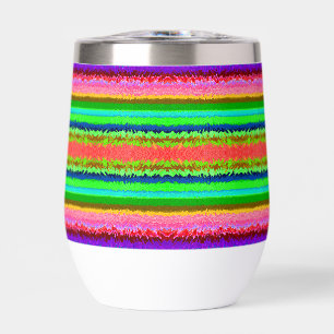 Cute colorful abstract lines thermal wine tumbler