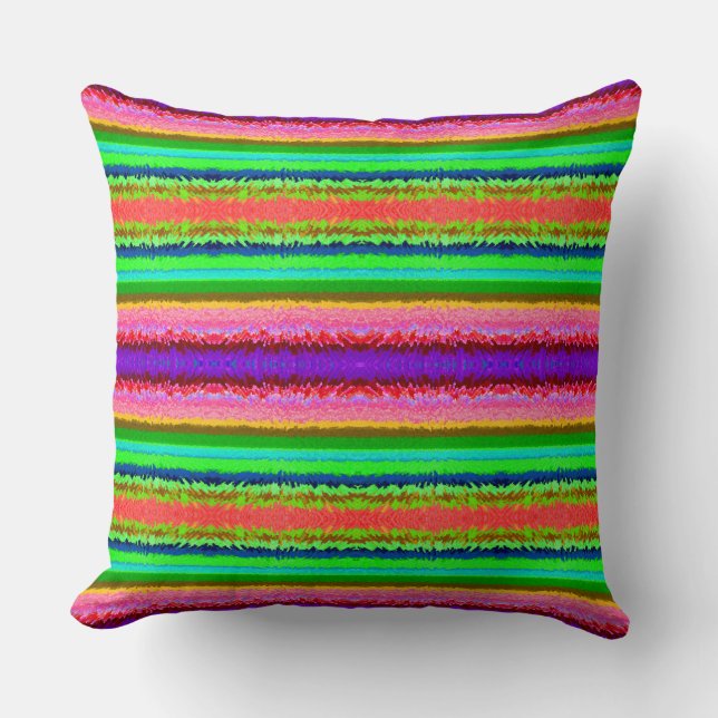 Cute colorful abstract lines  throw pillow (Front)