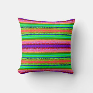 Cute colorful abstract lines throw pillow