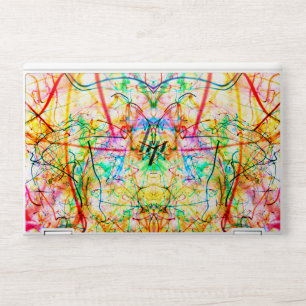 Cute colorful abstract lines throw pillow HP laptop skin