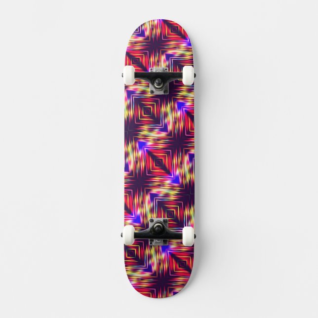 Cute colorful abstract lines throw pillow iPhone w Skateboard (Front)