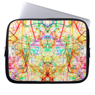 Cute colorful abstract lines throw pillow laptop sleeve