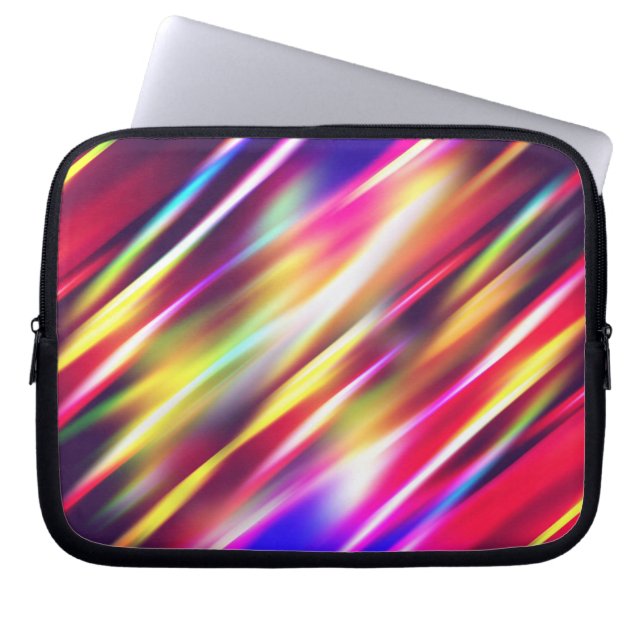 Cute colorful abstract lines throw pillow laptop sleeve (Front)