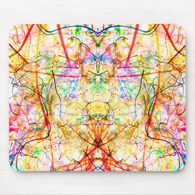 Cute colorful abstract lines throw pillow mouse pad (Front)