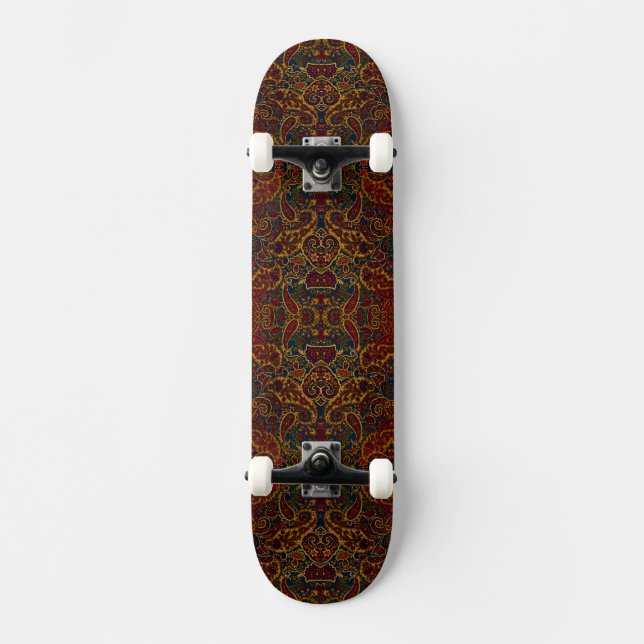 Cute colorful abstract marble skateboard (Front)