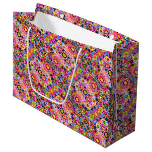 Cute colorful abstract nature insects large gift bag