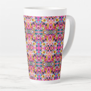Cute colorful abstract nature insects latte mug